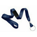 5/8" Black Flat Lanyard w/ Safety Breakaway